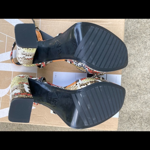 Zara High-heel Multi-Color Animal Print Sandal - Picture 3 of 6